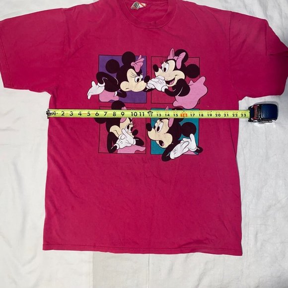 Vintage Disney Design Minnie Mouse Pink Graphic T-Shirt L-XL - Picture 6 of 9